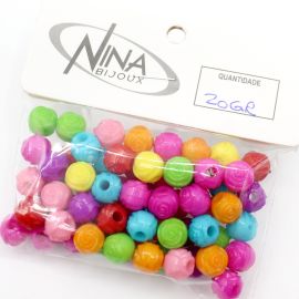 Mix Multicolorido Leitoso / 8mm - Flor - Botão de Rosa (20 gramas)