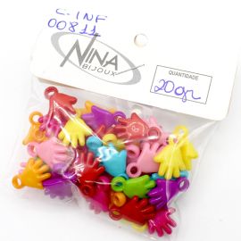 Mix Multicolorido Leitoso / 19X20mm - Pingente - Mão (20 gramas)