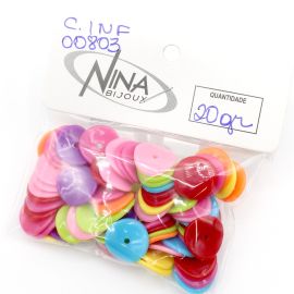 Mix Multicolorido Leitoso / 13mm - Disco Ondulado (20 gramas)