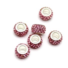 Berloque de Metal / 12x7mm - Entremeio - Rondela com Strass (unidade)