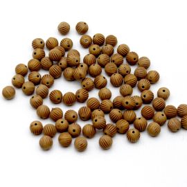 Conta Plástica / Imitação de Madeira - Bola 8mm (10 gramas)