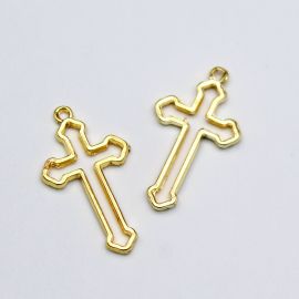 Crucifixo de Metal / 37x21mm - Vazado (unidade) 