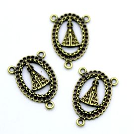 Salve Rainha de Metal / 34x24mm -N. Senhora Aparecida (unidade) - Ouro Velho