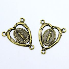 Salve Rainha de Metal / 35x30mm - N. Senhora das Graças (unid.)-Ouro Velho