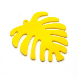 Pingente de Acrílico / 50x45mm - Folha Costela de Adão (unidade)