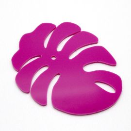 Pingente de Acrílico / 80x65mm - Folha Costela de Adão (unidade)