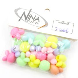 Mix Multicolorido Leitoso / 13x12mm - Coelhinho (20 gramas)