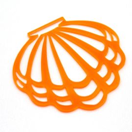 Aplique de Acrílico / 75x70mm - Concha Vazada (unidade)