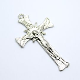 Crucifixo de Metal / 63x35mm - Com O Cristo (Unidade)