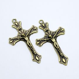 Crucifixo de Metal / 47x29mm - Cristo (Unidade)