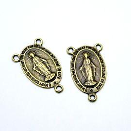 Salve Rainha de Metal / 35x21mm - N. Senhora das Graças (Unidade) - Ouro Velho