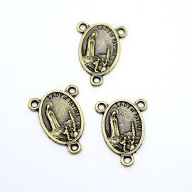 Salve Rainha de Metal / 25x19mm - N.Senhora de Fátima (unidade)-Ouro Velho