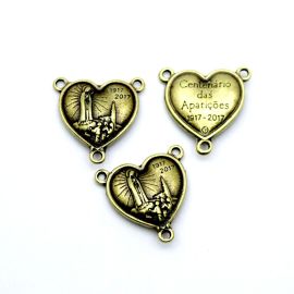 Salve Rainha de Metal / 22x22mm - N.Senhora de Fátima (unidade) -Ouro Velho