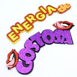Kit de E.V.A com Glitter / 9X18cm - Energia de Gostaosa (Kit)