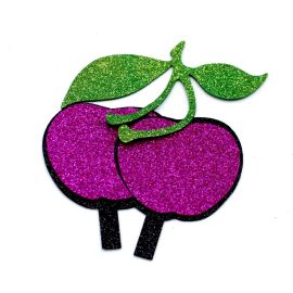 Kit de E.V.A com Glitter / 9,5x7,5cm - Cereja (unidade)