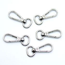 Fecho Mosquetão de Metal / 44x19mm - (unidade)-Níquel