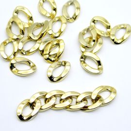 Elo de Plástico ABS / 22x16mm - (10 gramas) - Dourado