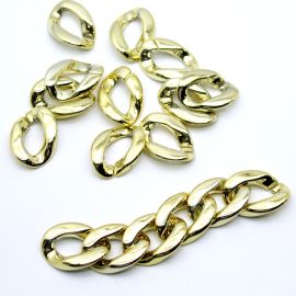 Elo de Plástico ABS / 28x20mm - (10 gramas) - Dourado