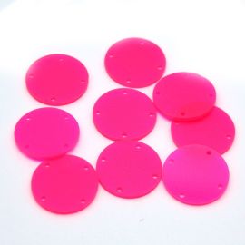 Paetê de Acrílico Leitoso com Furo / 28mm - Redondo (100 unidades)