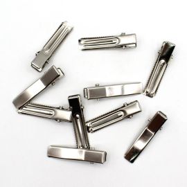 Bico de Pato / 3,5cm - Duplo - Níquel ( 10 unidades)