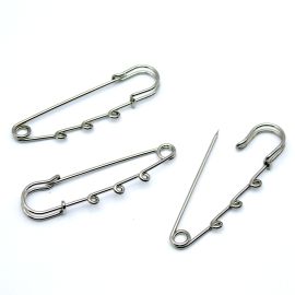 Broche de Metal com 3 Saídas /  63x20mm (Unidade)-Níquel