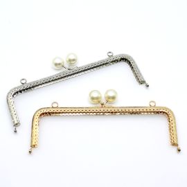 Alça de Metal para Bolsa / 20x9cm - Fecho Pérola (unidade)