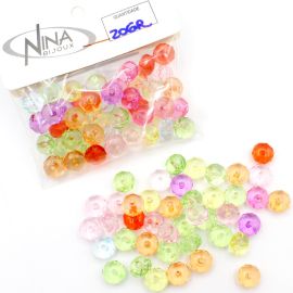 Mix Multicolorido / 10mm - Transparente - Rondela (20 gramas)