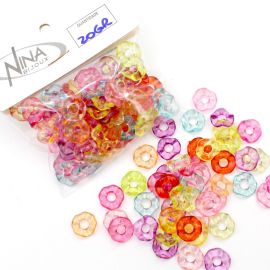 Mix Multicolorido / 12mm - Transparente - Disco Ondulado (20 gramas)