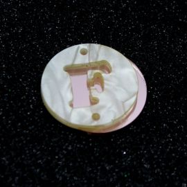 Placa em Acrílico Perolada / 3cm - Redondo - Letra Vazada - 2 Furos (PAR) - Rosa-F