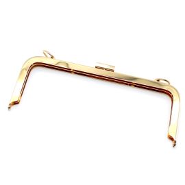 Alça de Metal para Bolsa / 23x9cm - Fecho Pérola (unidade)-Dourado