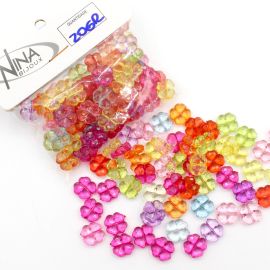 Mix Multicolorido / 12mm - Transparente - Trevo de Quatro Folhas (20 gramas)