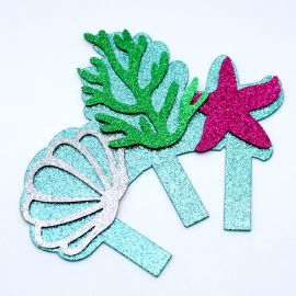 Kit de E.V.A com Glitter / 16x18cm - Fundo do Mar (1 KIT)