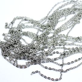 Corrente de Alumínio / 7x4mm - Elo Oval Chapado (1 METRO) - Níquel