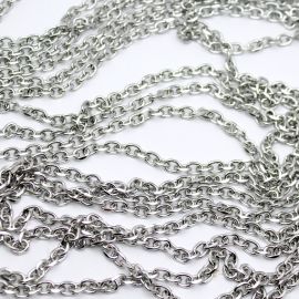 Corrente de Alumínio / 9x7mm - Oval (1 METRO) - Níquel