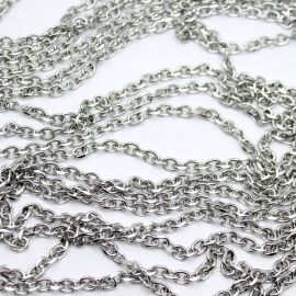 Corrente de Alumínio / 10x7mm - Oval (Metro)-Níquel