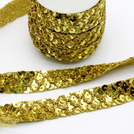 Passamanaria / 2cm - Fita Galão Metalizada - (1 metro) - Dourada