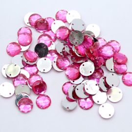 Chaton de Acrílico com Furo / 10mm - Redondo (Pct. c/ 100 UNIDADES)