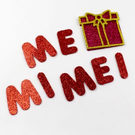 Kit de E.V.A com Glitter / 7,5x6,2cm - Me Mimei (Kit)