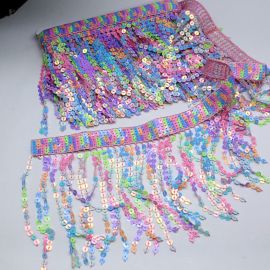 Franja de Paetê Multicolorida / 15cm - (1 metro)
