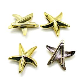 Entremeio Passante ABS / 47x44mm - Estrela do Mar (unidade) - Dourado