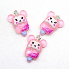 Pingente de Resina / 22x14mm - Picolé Ratinha (unidade)