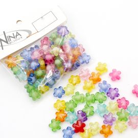 Mix Multicolorido / 11mm - Transparente com Miolo - Florzinha (20 Gramas)