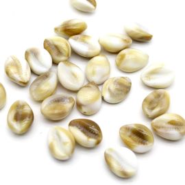 Entremeio de Plástico Mesclado / 19x14mm - Búzio (10 gramas)-Bege