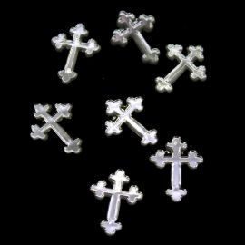 Aplique de Acrílico Transparente / 21x16mm - Crucifixo - (Unidade)