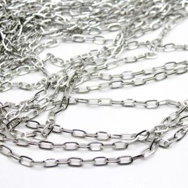 Corrente de Alumínio / 10x5mm - (1 METRO) - Níquel