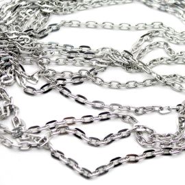 Corrente de Alumínio / 9x5mm - Elo Oval - (1 METRO) - Níquel