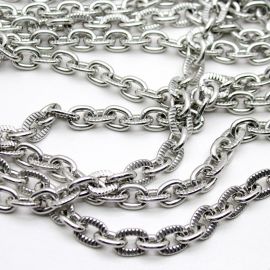 Corrente de Alumínio / 15x11mm - (1 METRO) - Níquel