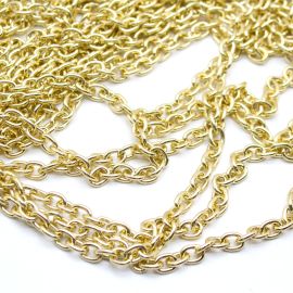 Corrente de Alumínio / 10x7mm - Elo Oval (1 METRO) - Dourado