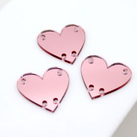 Paetê de Acrílico Espelhado / 28x28mm - Coração (unidade)