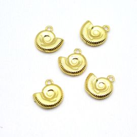 Pingente de Metal / 16x15mm - Caracol (Unidade)-Dourado